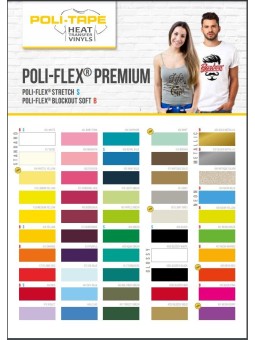 Bügelfolie, Poli-Flex Premium, 50cm breit, 40 Farben